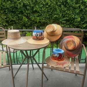 ポンポン付きワユー族の麦わら帽子：手作りのビーチサンハット 画像 2