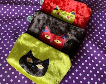 Cat Purse Marble Velvet