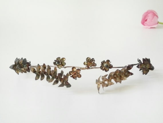 Antique Wedding Crown, 800 Silver Myrtle Flower Wr
