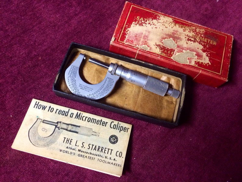 Vintage Micrometer Caliper L.S. Starrett 10000ths Etsy