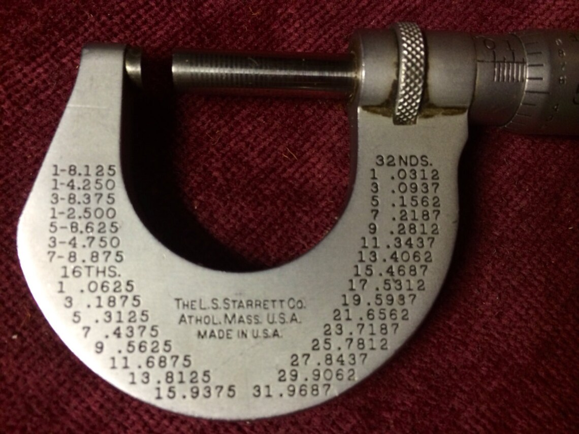 Vintage Micrometer Caliper L.S. Starrett 10000ths Etsy