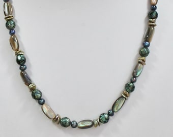 Abalone Shell & Pearl Necklace