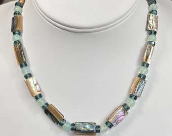 Abalone Shell & Chalcedony Necklace