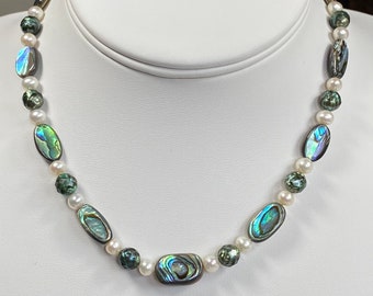 Abalone Shell & Freshwater Pears Necklace