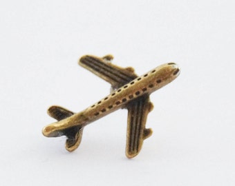 Airplane Pin, Plane Tie Pin, Travel Pin, Travel Tie Pin, Airplane Tie Pin, Pilot Tie Pin, Pilot Gifts, Plane Lapel Pin, Brass Tie Tack