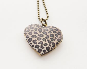 leopard locket etsy
