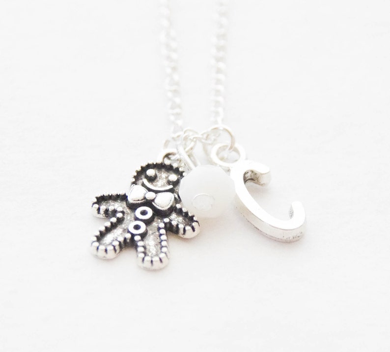 Gingerbread Man Necklace Silver Gingerbread Charm Necklace Gingerbread Man Jewelry Christmas Necklace Baking Necklace Christmas Gift Jewelry