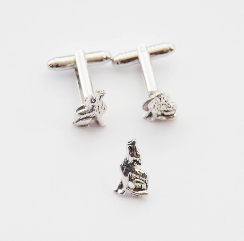 Dad gift Howling Wolf Cufflinks set Men/'s Gift Set Wolf Cufflinks Wolf Suit Accessories Wolf Tie Pin Wolf pin set Father/'s day gift