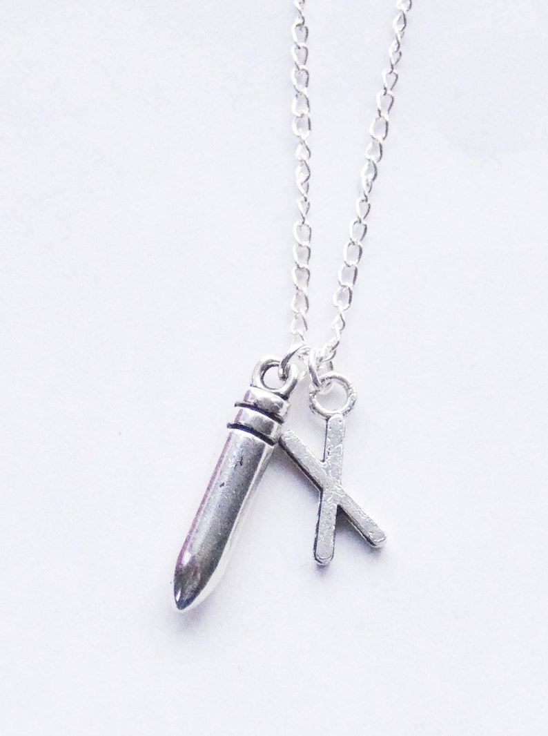 Personalized Bullet Necklace Silver Bullet Necklace Gun Necklace Unisex Steampunk Necklace Apocalypse Jewelry Bullet Jewelry Gift