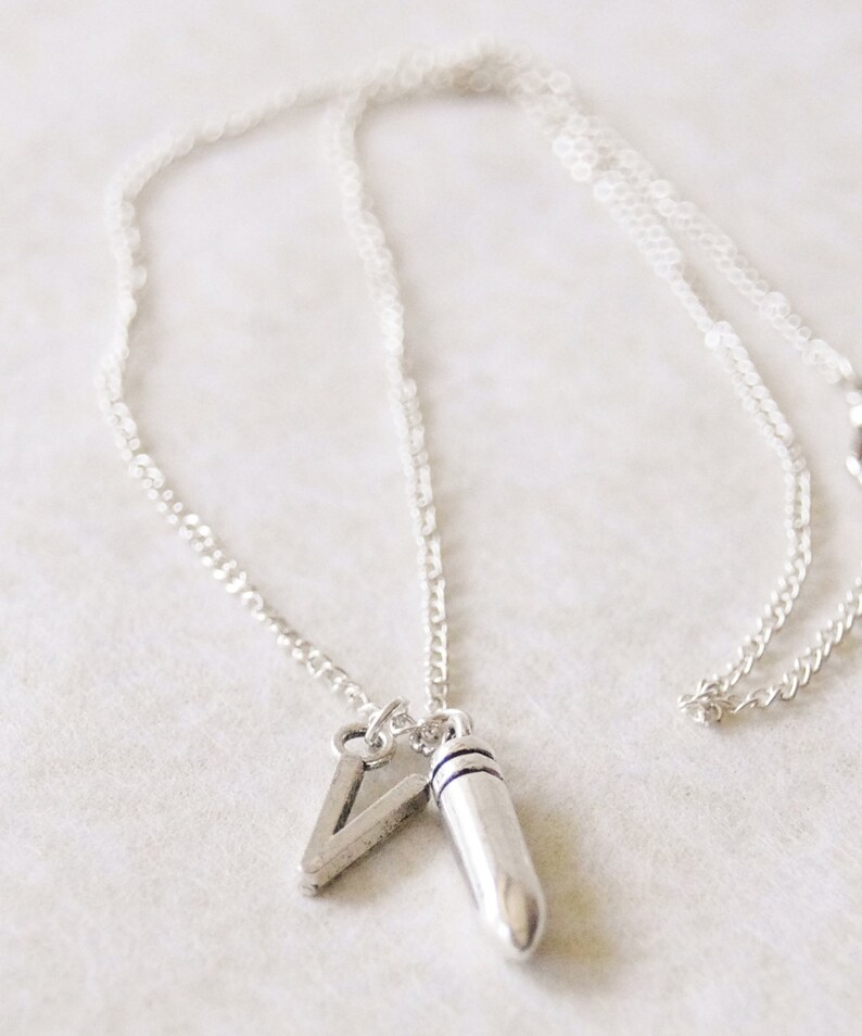 Personalized Bullet Necklace Silver Bullet Necklace Gun Necklace Unisex Steampunk Necklace Apocalypse Jewelry Bullet Jewelry Gift