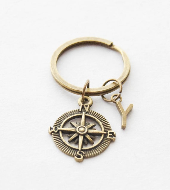 Compass Keychain Nautical Compass Keychain Steampunk Compass