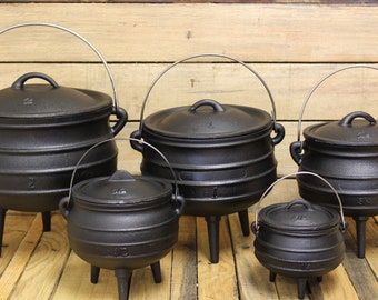 Cast Iron Cauldrons Garden Planter Rustic Country Decor Campfire cooking