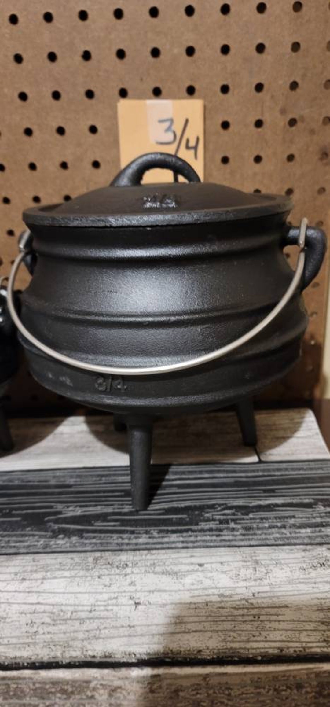Potbelly Mini Cast Iron Camp Kettle - Wicca Cauldron - Potjie Pot 5 Oz