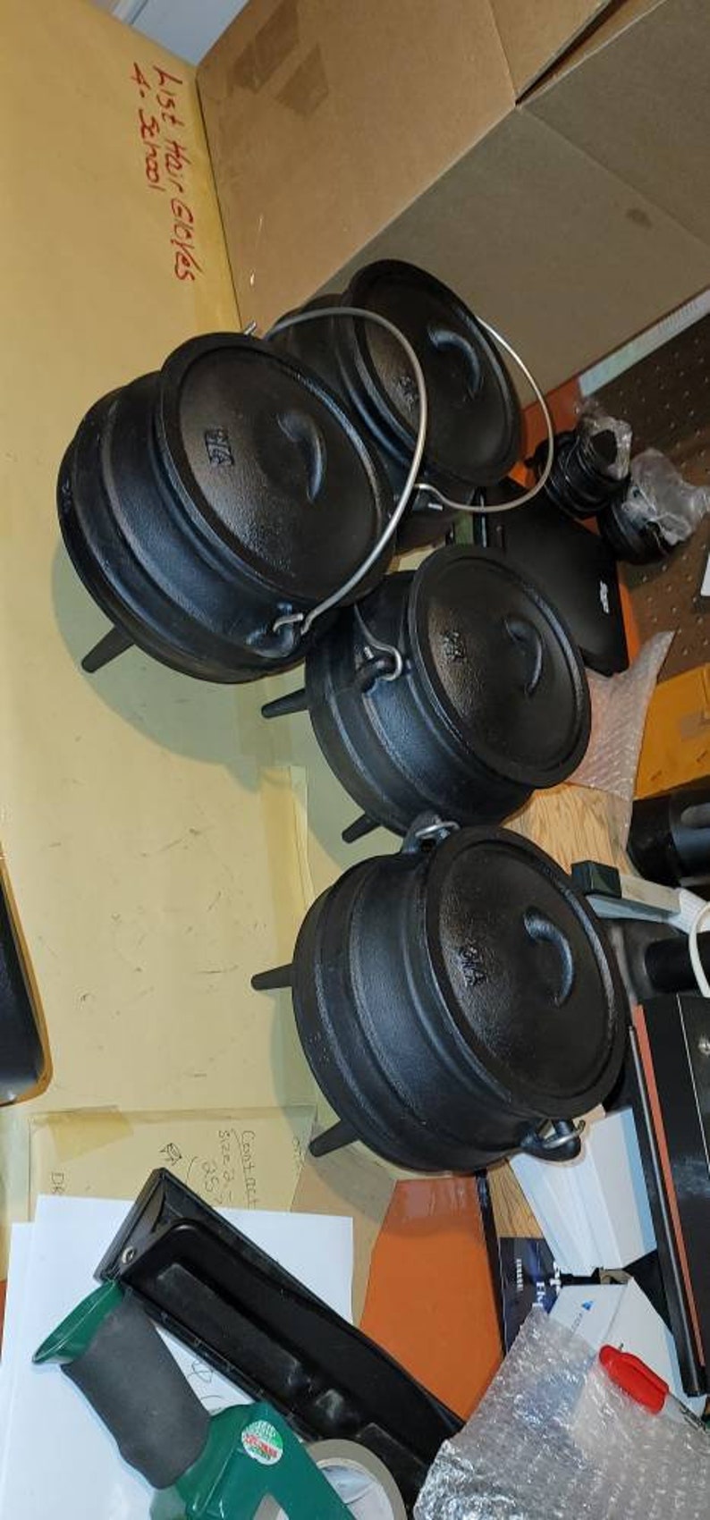 Cast Iron Cauldron Potjie Pot Large Cast Iron Kettles Open Etsy