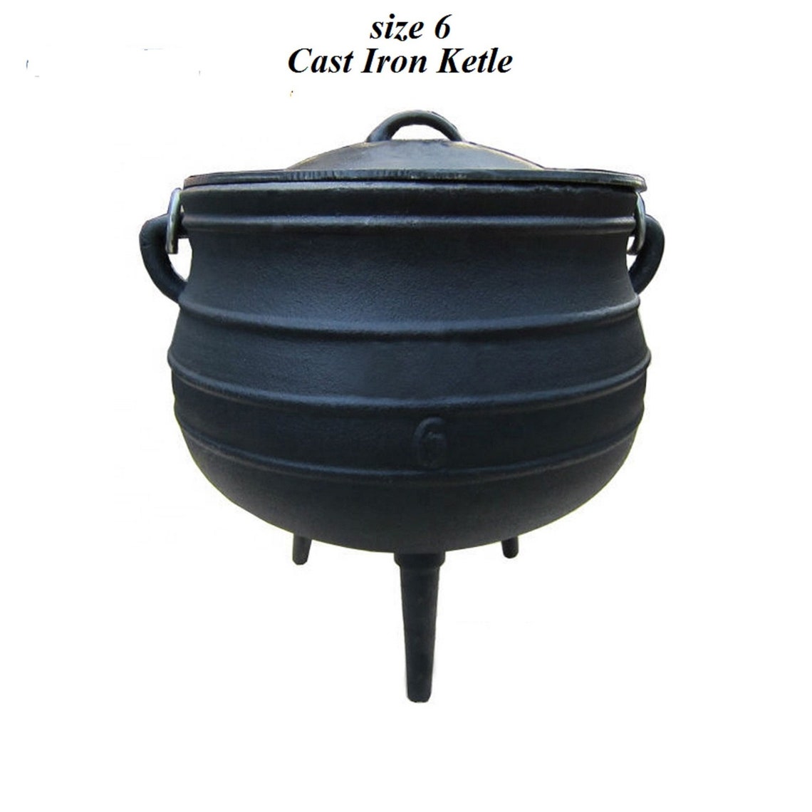 Cast Iron Cauldron Potjie Pot Kettle Size 6 Outdoor Cooking Etsy