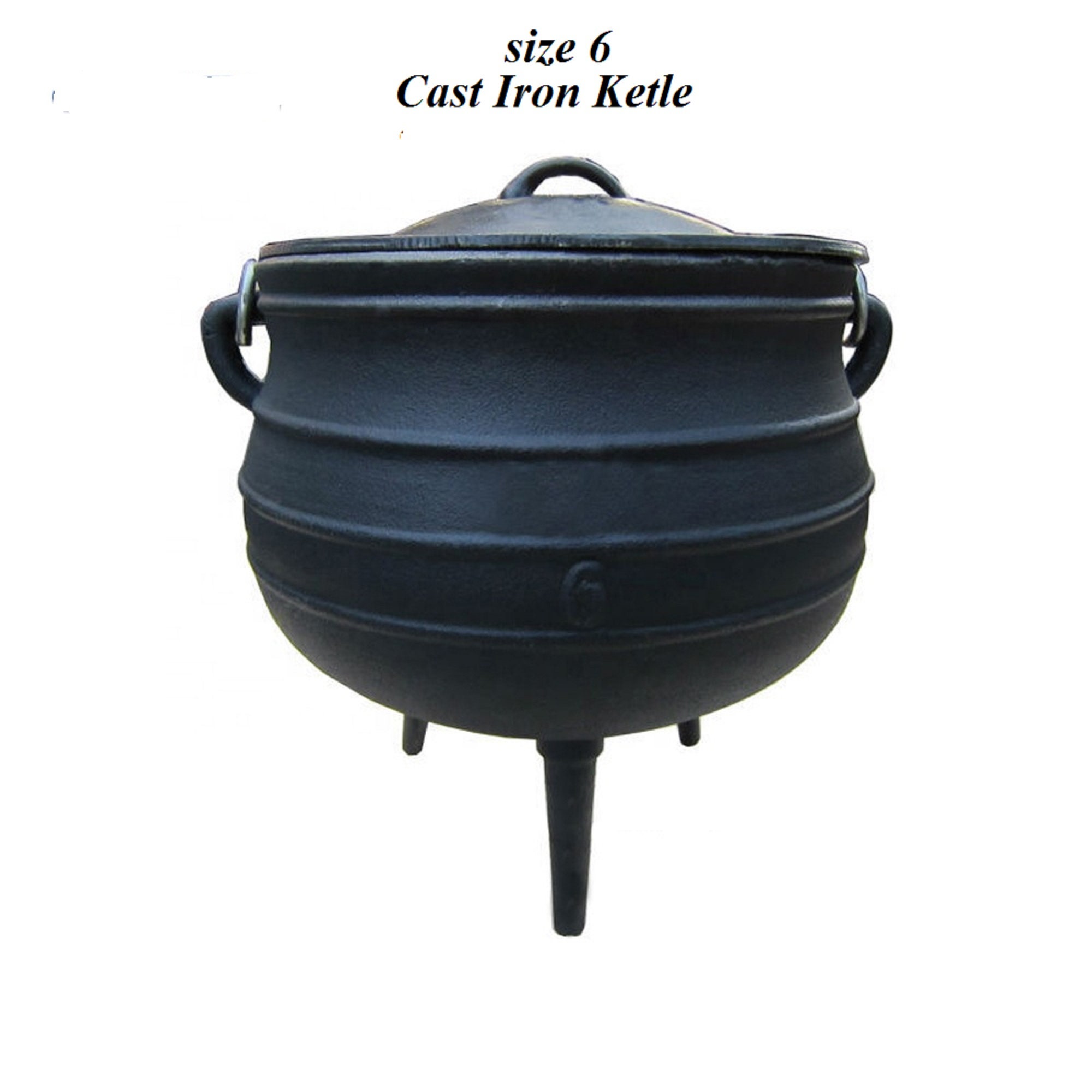 Potjie Pot #2 Three Leg Cast Iron Kettle-1.25 gal