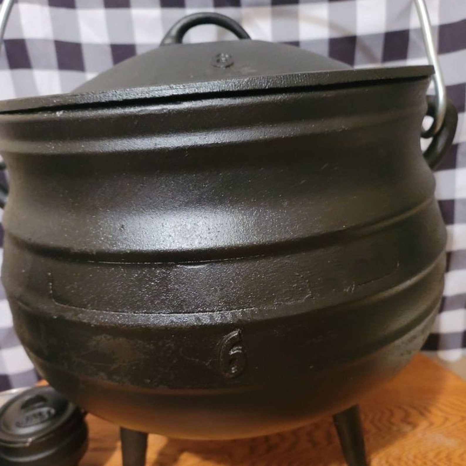 Cast Iron Cauldron Potjie Pot Kettle Size 6 Outdoor Cooking Etsy