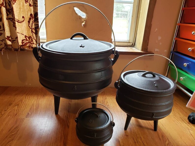 Cast Iron Cauldron Potjie Pot Large Cast Iron Kettles Open Etsy