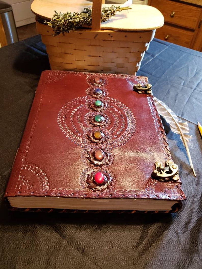 Large Leather Book of Shadows Journal Notebook Sketchbook Etsy