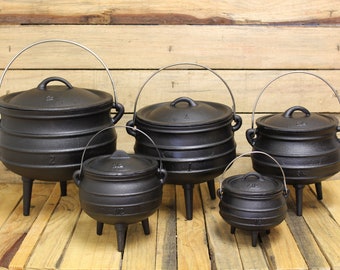 Cast Iron Cauldron Stewing or Brewing assorted hanging Cauldrons for cooking outside or a little bit of Country inside