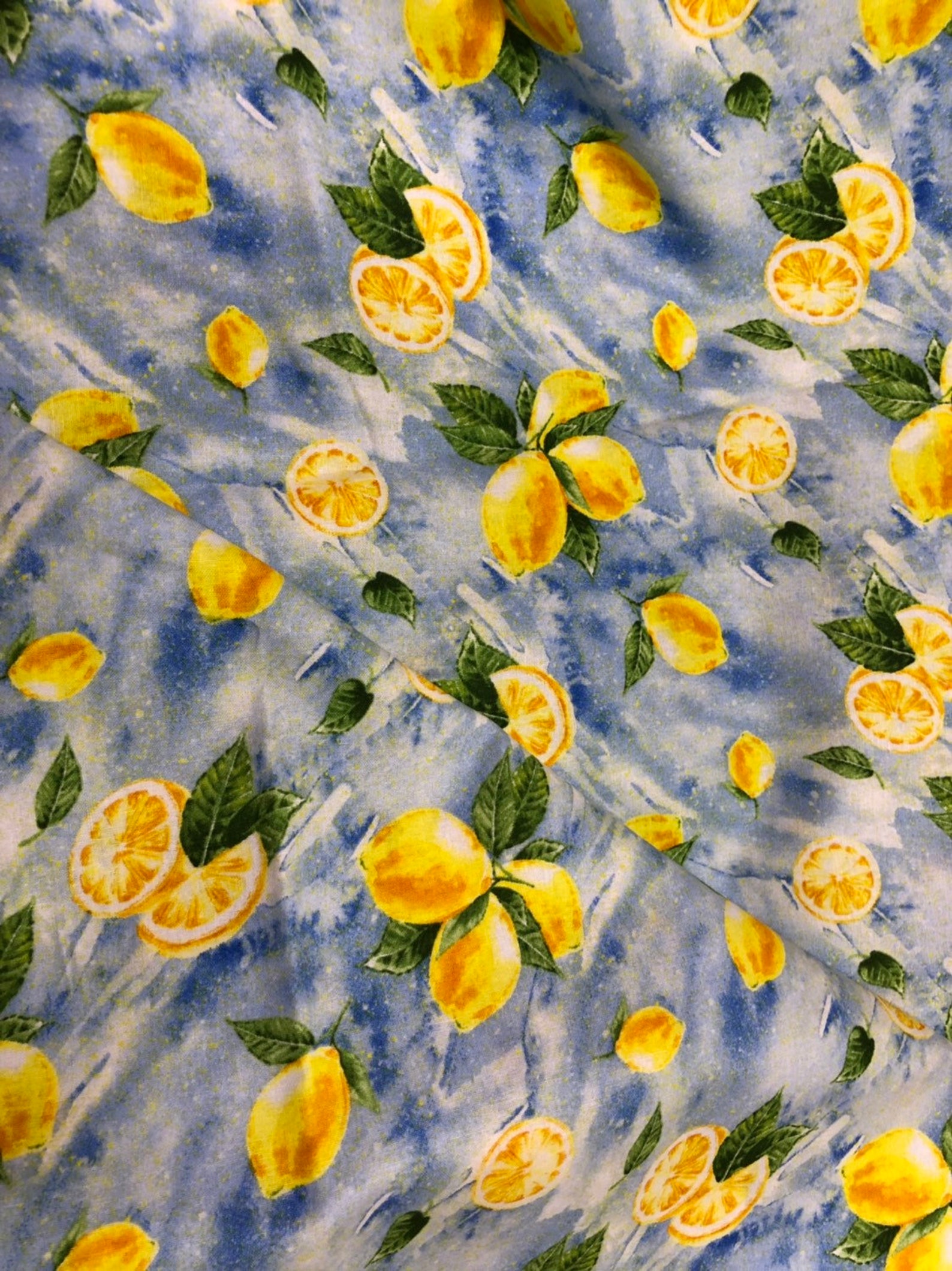 Pretty lemon pattern Cotton fabric width 110 cm 1/2 yard Etsy