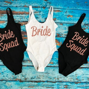 bride squad bathing suits