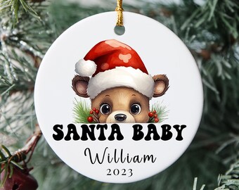 Personalized First Christmas Keepsake, Custom New Baby Gift, Baby First Christmas Ornament 2023, Custom Baby Xmas Ornament, Baby Shower,