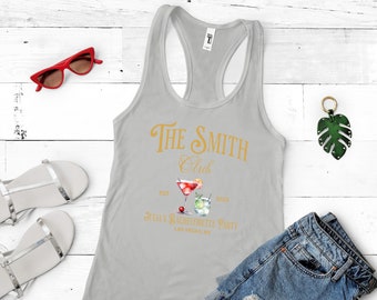 Charleston Bachelorette Tank Top, Luxury Bach Crewneck Shirt, Custom Name Bachelorette Merch, Bridal Party Gifts, Social Cocktail Club,