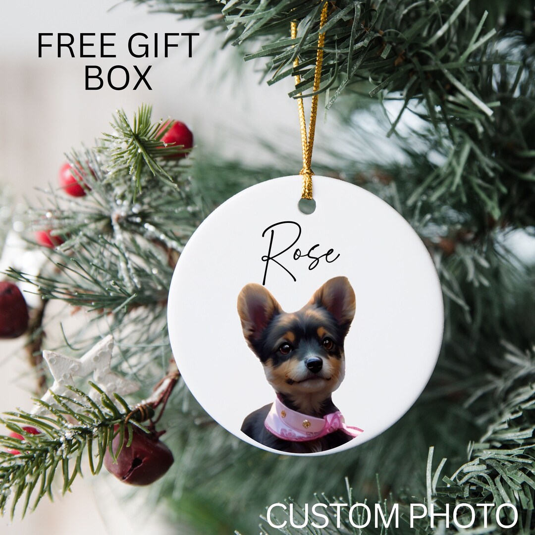 Custom Dog Christmas Ornament 2023, Personalized Pet Ornament, Cat Christmas Photo Ornament, Pet