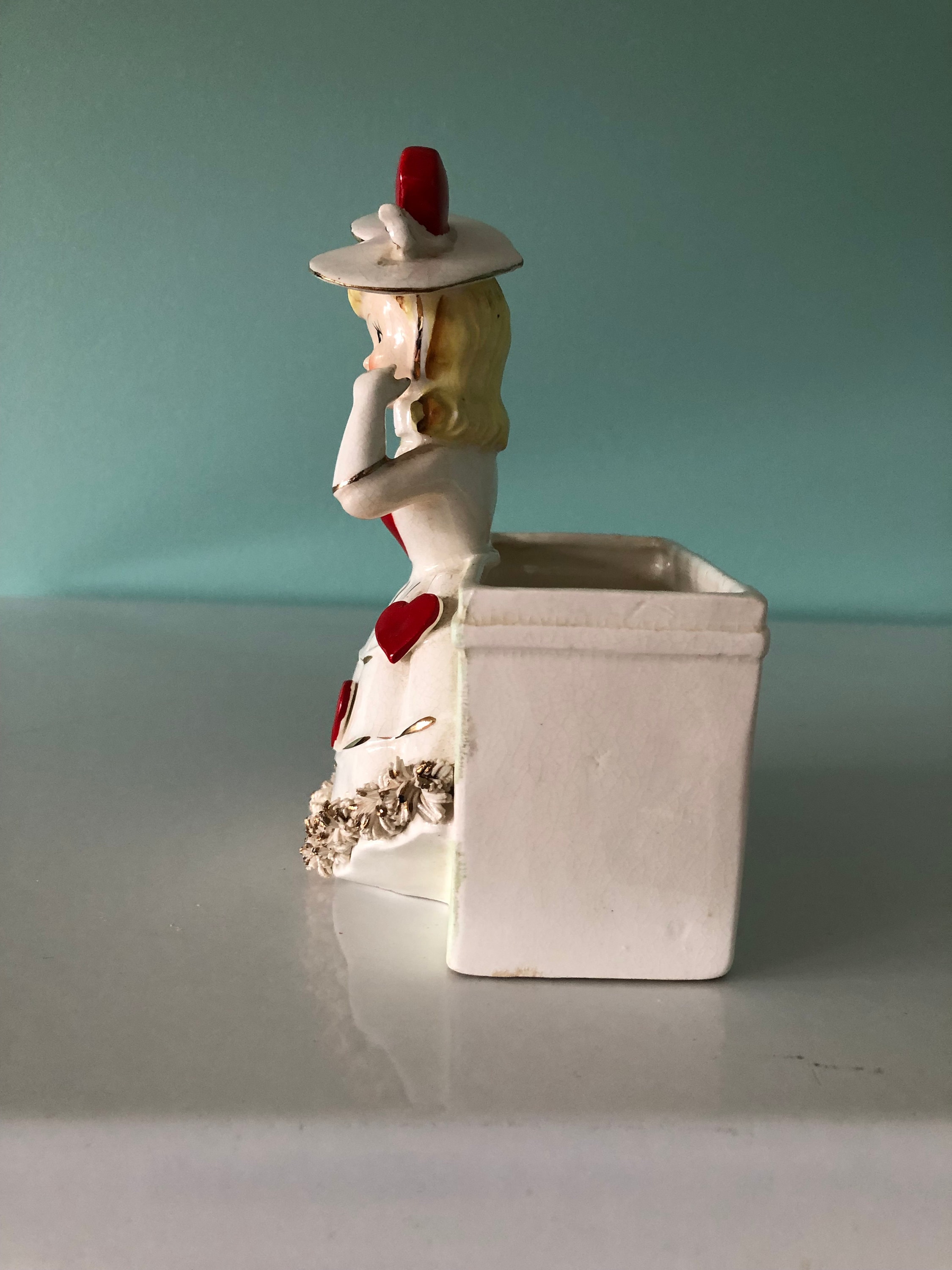 1950年代 RELPO 花瓶 ヘッドベース ヴィンテージ 女性 陶器 プランタ Vintage RELPO Valentine's Day Girl Planter 1956 Made in