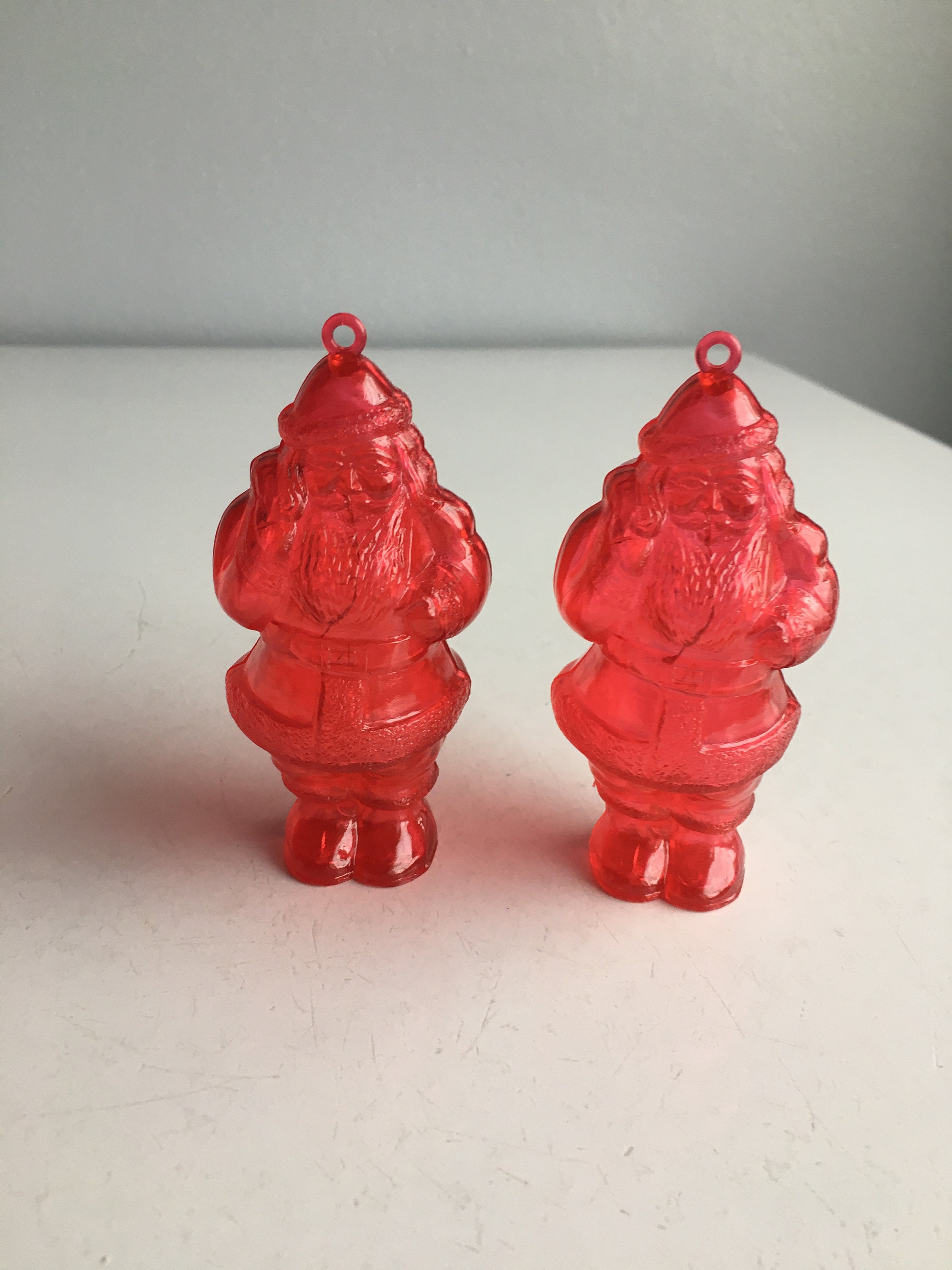 Vintage Santa Claus Red Ornament Figurine Japan Set of 2 - Etsy