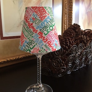 Bright Christmas Words Wine Glass Shade