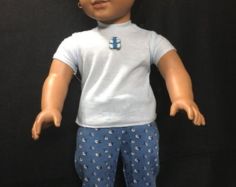 Short Sleeve Top and Pant Outfit for American Girl Dolls