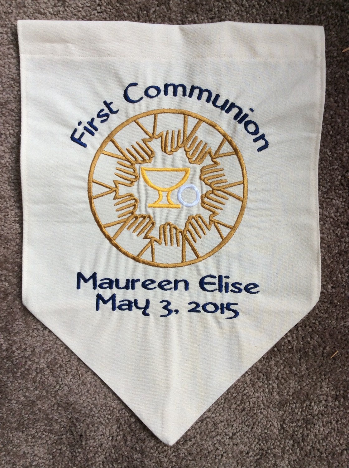 Personalized First Communion Banner with Embroidered Circle of Etsy