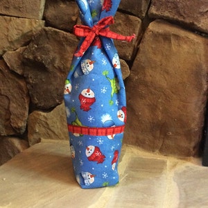 Snowmen Wine Bottle Gift Bag