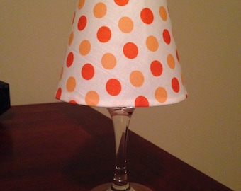 Orange Polka Dotted Wine Glass Shade