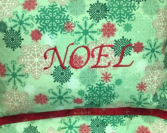Noel Snowflake Custom Sewn Pillow