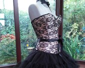 boned lace satin corset net tutu skirt with lace choker necklace day of the dead dracula bride zombie steampunk gothic victorian dress