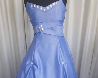prom special occasion bridesmaid ballgown pleated chiffon over satin size uk-12-usa size-8