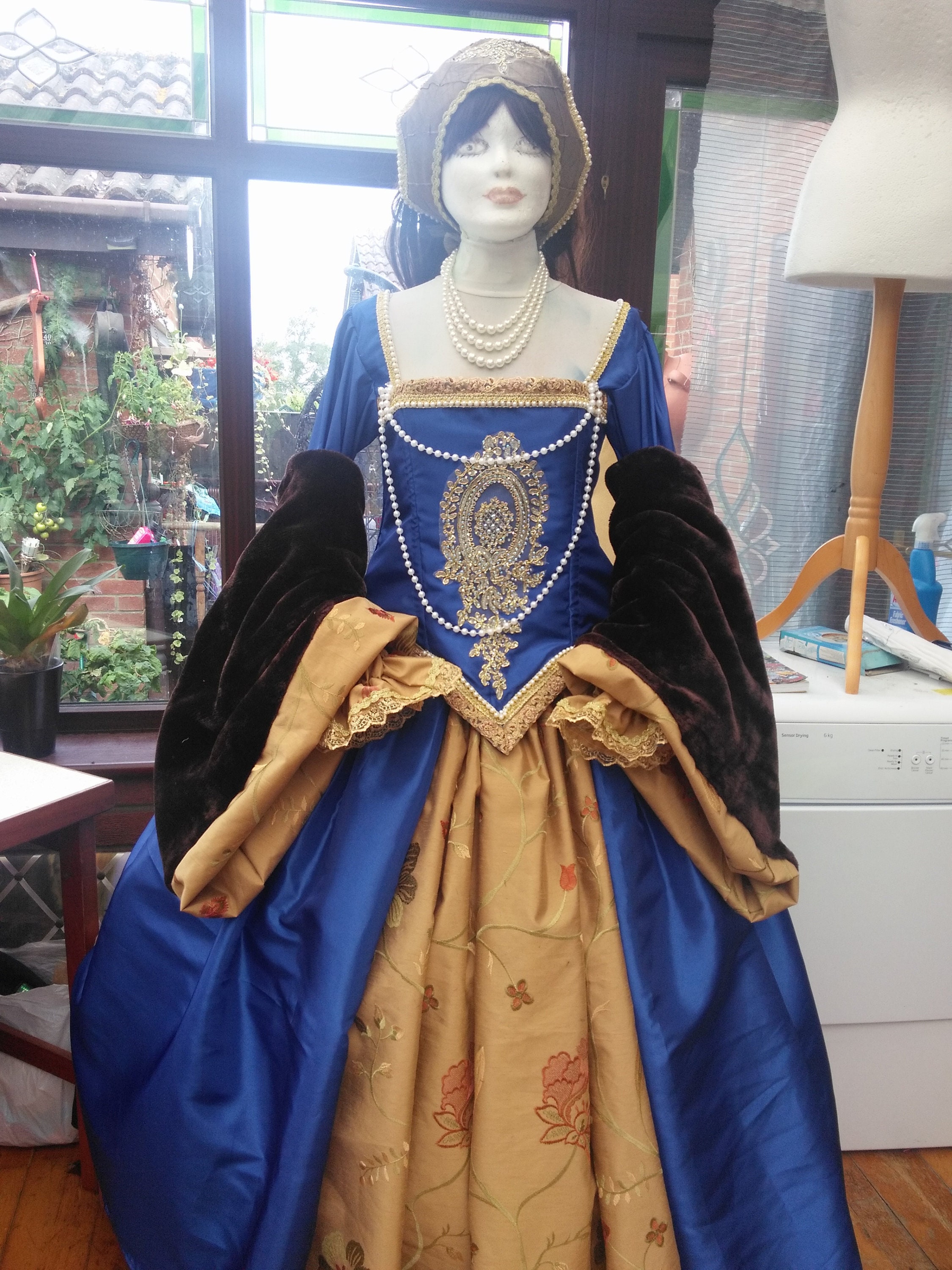 Image of Choice Of Style Custom Made Complete Full Costume To Your Own Measurements & Color Including Headress Hooped Petticoat