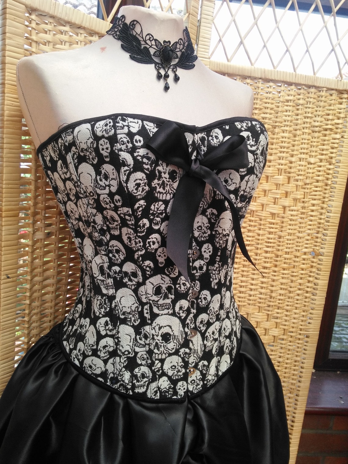 Skeleton Corset dress Halloween steampunk burlesque choker | Etsy