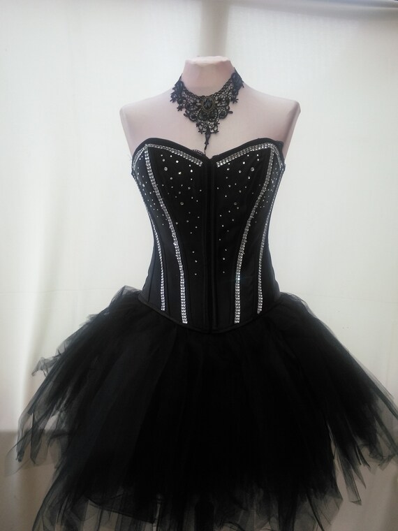 Corset Dress Diamante Trimmed Complete 