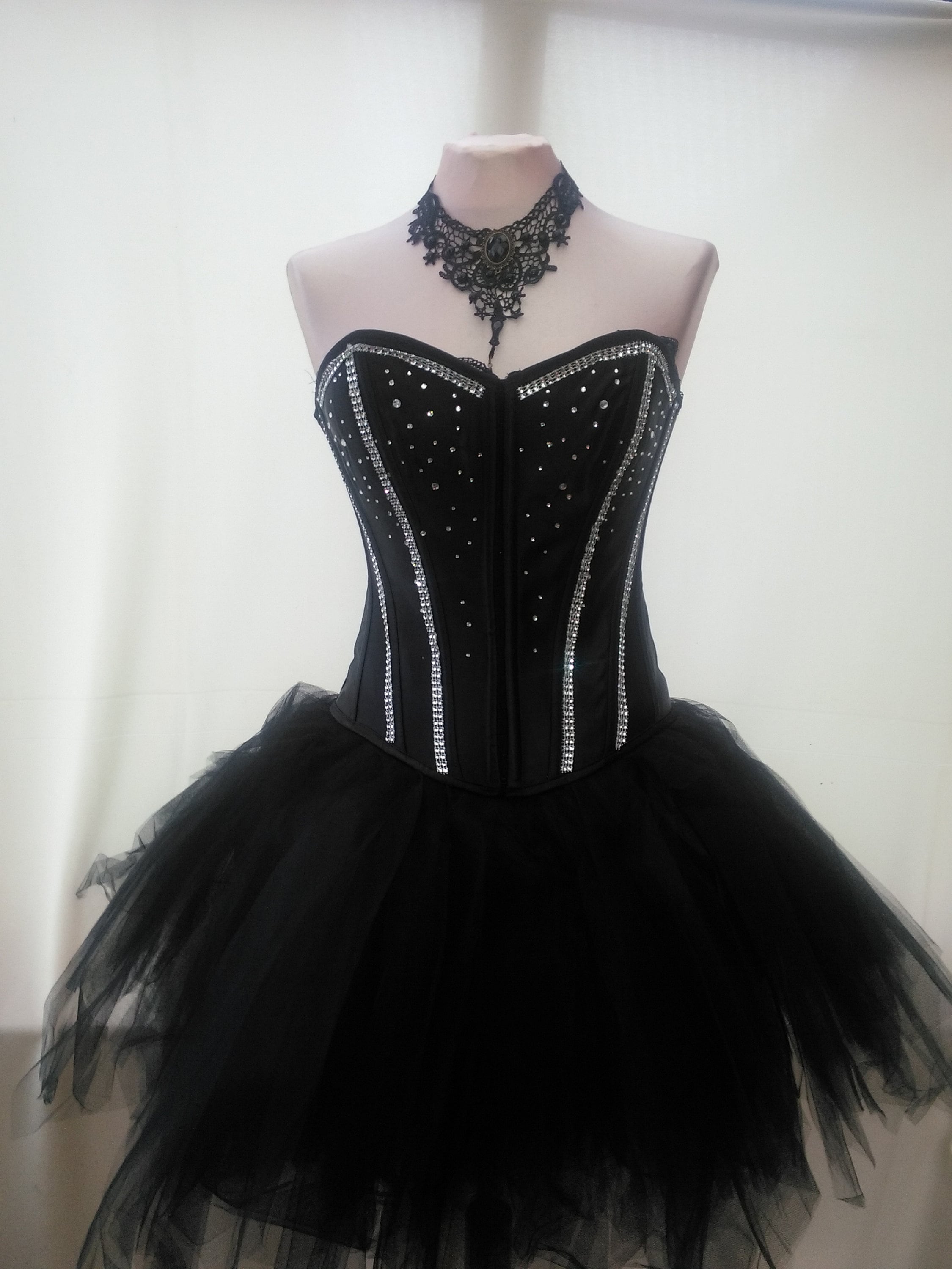 diamante net dress