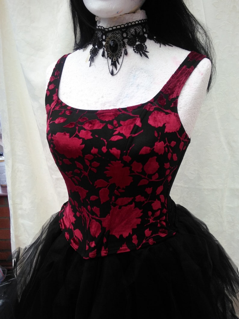 small size corset dress net tutu skirt longer at the back choker necklace day of the dead dracula zombie steampunk gothic victorian dress