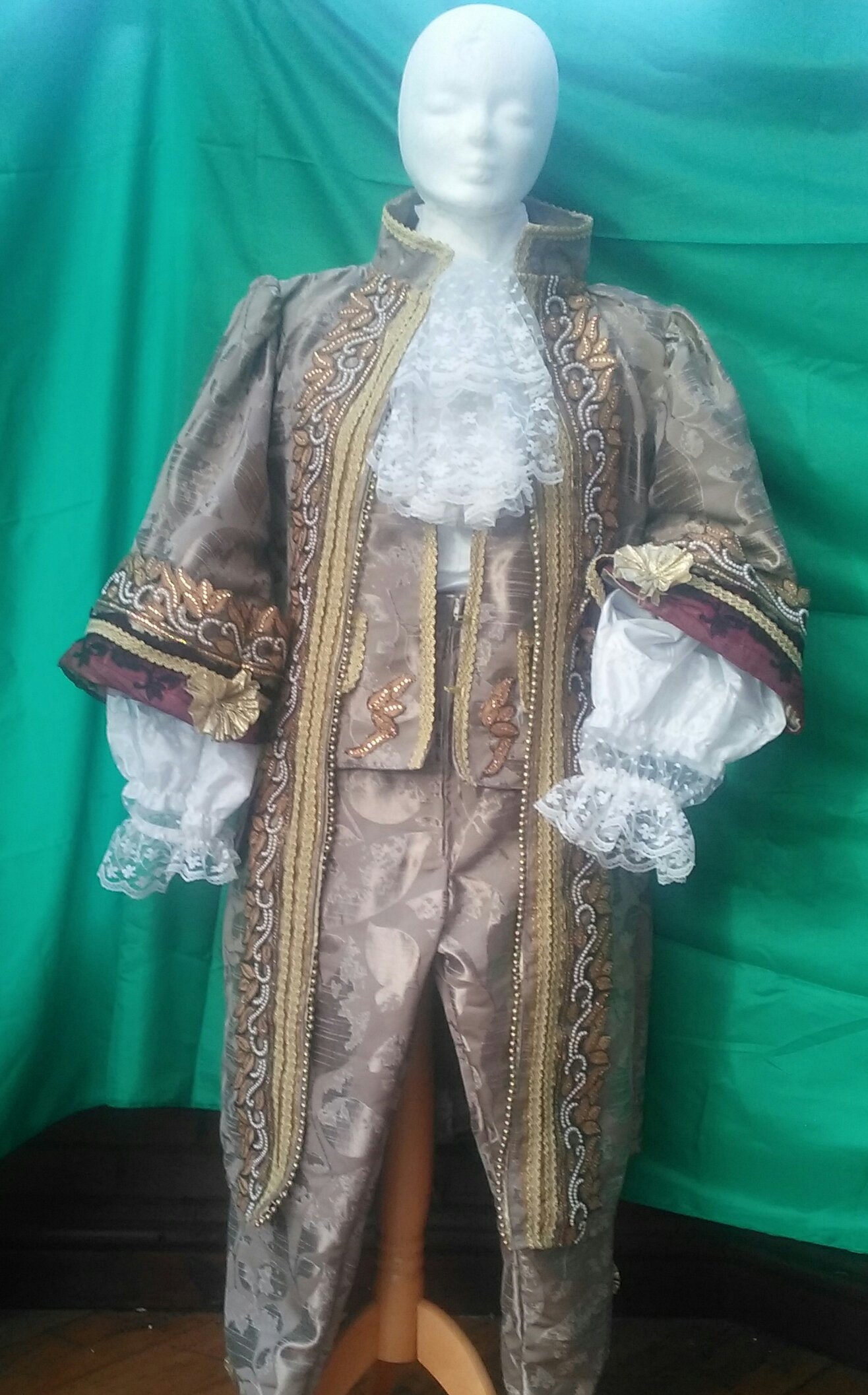 Image of Regency Versailles Gentlemen's Style Custom Made Complete Full Costume To Your Own Measurements & Color Including Hat