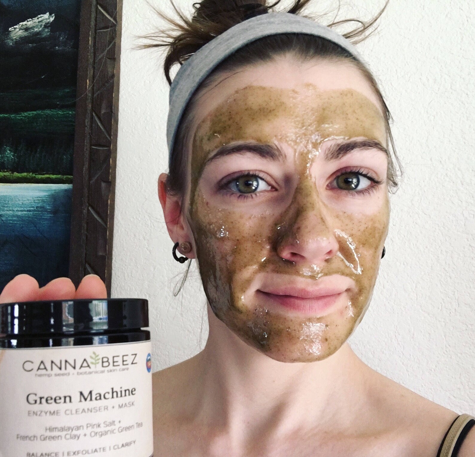 Green Machine Face Mask Green Tea Hemp Flour Pink Himalayan Sea Salt