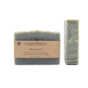 Vesuvius: Blood Orange + Black Pepper + Pumice Cold Process Soap; 100% Organic Virgin Coconut Oil; Small Batch; Handcrafted; Palm Oil Free