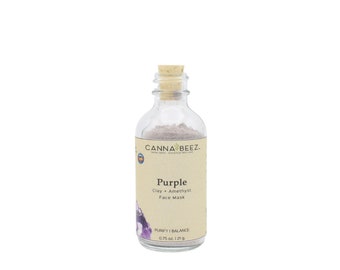 Purple Clay + Amethyst Face Mask; Gemstone Facial; Pure Naturally Colored Clay + Genuine Gemstones; Luxury Facial; Balance + Purify