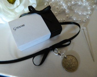 Groom's Lucky Six-pence Wedding Keepsake-Original six-pence