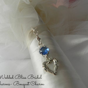 Wings  Wedding Charm Bouquet charm,Something Blue ....Bride, Bridal, Bouquet charm ,Memorial Tribute Keepsake Gift..keepsake boxed